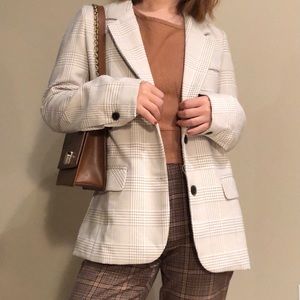 STORETS Plaid Soft Beige Blazer